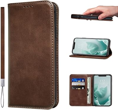 Housse de protection pliable anti-choc llangelm en cuir polyuréthane avec porte-carte pour iphone