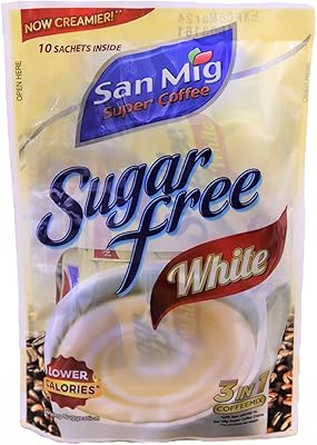 Café super mix 3 en 1 sans sucre san mig, blanc (10x10g) 100g