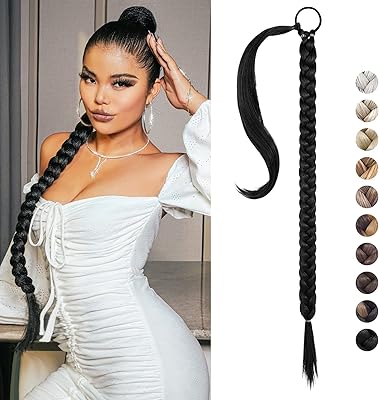 Reecho diy tresse extension de queue de cheval, longue ligne droite enroulable autour