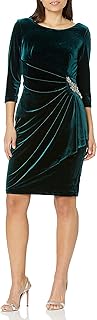 Alex evenings mini-robe en velours grande taille pour femme avec détails