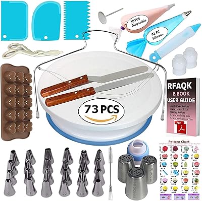 Kit de décoration de gâteaux de beauté, kit d'outils de cuisson de 73