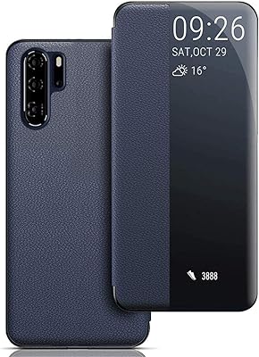 Coque huawei p30 pro, fonction veille/réveil automatique, coque de protection intelligente avec fenêtre
