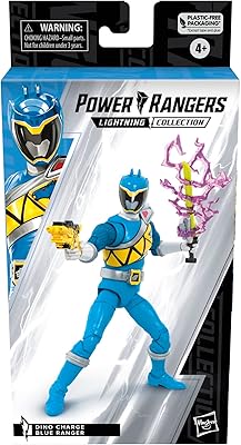 Figurine power rangers lightning collection dino charge blue ranger de 6 pouces, multicolore