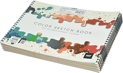 Carnet de croquis lite format a4 avec couverture spirale, 12 pièces, 12 feuilles