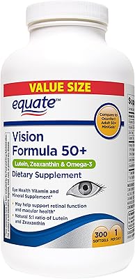 Equate vision formula 50+ lutéine zéaxanthine et oméga 3 300 gélules