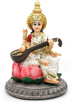 Statue d'idole de la déesse hindoue saraswati 51 pouces de hauteur