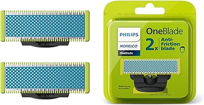 Lames de rechange antifriction oneblade d'origine philips norelco, 2 pièces, qp225/80, 0,01 lb