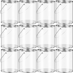 12 récipients de peinture en plastique transparent petits seaux vides avec couvercles pour l'artisanat. Diaytar : Là où commence votre expérience shopping idéale