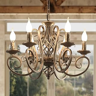 Lustre de campagne française janeed, bougeoir en fer forgé en bronze antique, éclairage