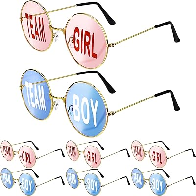 8 paires de lunettes de soleil sans monture bleues et roses pour filles