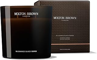 Bougie parfumée de luxe au poivre noir rechargeable molton brown (3 mèches), 600