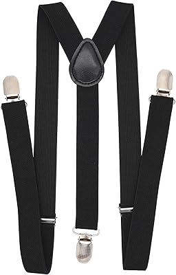 Jarretelles élastiques réglables de 1 pouce pour hommes avec clip arrière en forme