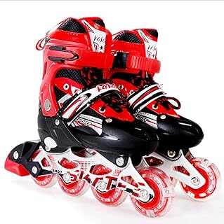 Chaussures de skate en ligne réglables honlifo, rouge, taille : 39-42