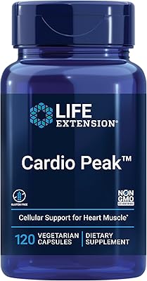 Life extension cardio peak avec aubépine et arjuna standard, 120 gélules végétariennes