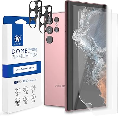 White stone galaxy s22 dome glass 2+2 film de protection d'écran en tpu
