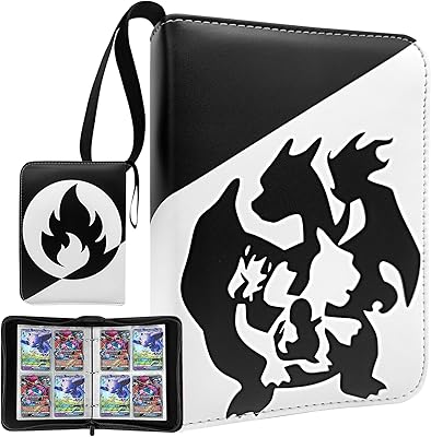 Porte-cartes pokémon avec 4 poches et 50 couvertures amovibles - porte-cartes d'affichage, album
