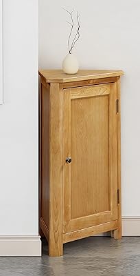 Hallowood furniture petite armoire d'angle effet chêne aston armoire de rangement en bois