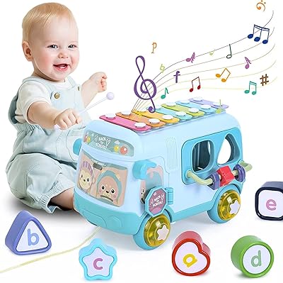 Jouet musical baby bus, cadeaux éducatifs interactifs pour la petite enfance, jouets d'activité