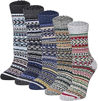 Chaussettes en laine pour femmes ensemble cadeau de chaussettes chaudes et confortables