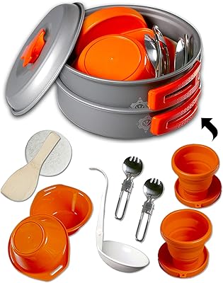 Batterie de cuisine de camping sans bpa kits désordre en aluminium