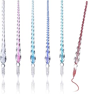 Stylos à tremper en verre, 6 stylos signature faits à la main à