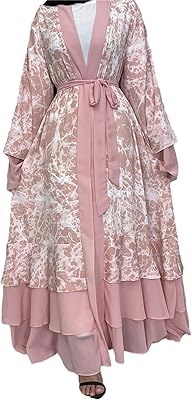 Abaya pour femmes musulmanes robe cardigan ouverte sur le devant caftan