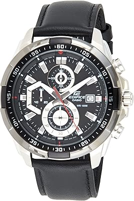 Montre casio pour homme avec cadran et bracelet en cuir - efv-539l-1avudf
