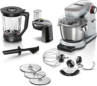 Robot de cuisine bosch optimum, 1,5 kg, 1500 watts, platine, argent, mum9gx5s21 'garantie