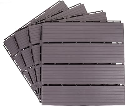 Osalade 4pcs carrelage de sol en bois assemblé porche céramique extérieur