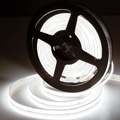 Bande lumineuse led cob perexdeep 5 m, lumière du jour blanche, cri 90+