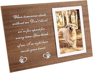 Cadre photo en bois marron pritoms pour décoration à la mémoire des animaux