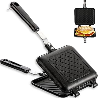 Machine à sandwich zovox, plateau antiadhésif pour panini avec poignée, poêle à rabat