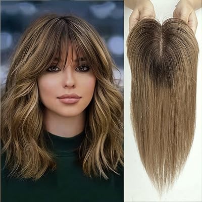 Haircube hair toppers pour femmes, postiches 100 % cheveux humains remy avec frange, base en soie de densité 150 % à clipser pour légère perte de cheveux/cheveux clairsemés/cheveux gris 35,6 cm 40 g – blond cendré ombré. Diaytar : L'e-commerce généraliste qui met le discount à l'honneur