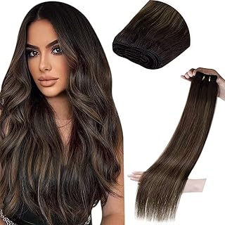 Extensions de cheveux humains lavo liés 100g balayage brun foncé à brun clair