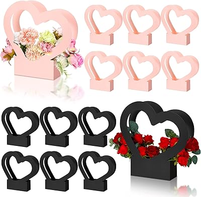 Siosi 12 pièces coffrets cadeaux en forme de coeur emballage de bouquet