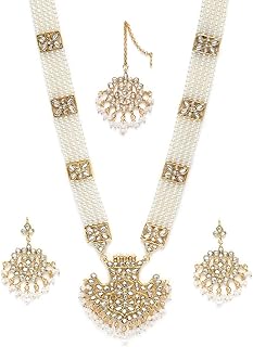 Parure de bijoux de mariage en perles zafiri pour femme (or) (zpfk9802), métal