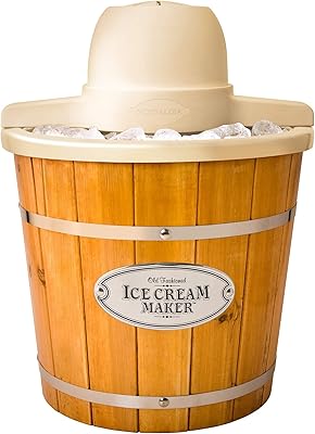 Machine à glace électrique vintage nostalgia, 4 litres, machine à glace à l'ancienne