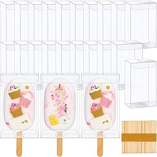 Ensemble de 400 boîtes à glaces gâteaux comprenant des en pet et bâtonnets