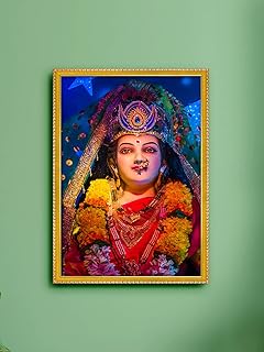 999store peinture photo durga maa avec cadre photo temple / durga hindu mandir