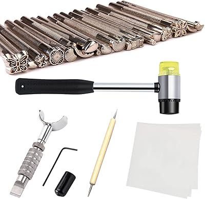 Ensemble d'outils d'estampage du cuir, ensemble d'outils de sculpture du cuir de différentes