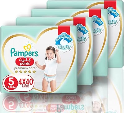 Couches pampers premium care pants, design plus doux avec côtés extensibles pour un meilleur