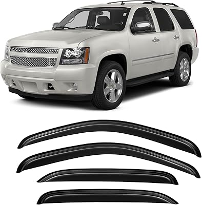 Rabats de pluie cxdar pour chevrolet tahoe/gmc yukon 2007 2008 2009 2010 2011 2012 2013 chevrolet tahoe/gmc yukon, 4 pièces, ruban adhésif, gris foncé. Diaytar : L'excellence du service, la douceur des prix