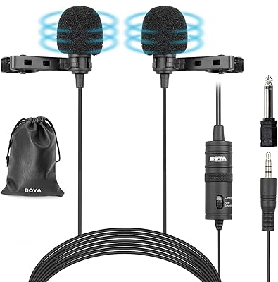 Boya by-m1dm microphone cravate double microphone à condensateur omnidirectionnel pince pour appareil