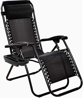 Chaise longue de camping pliante zero gravity pour patio, jardin, extérieur, camping