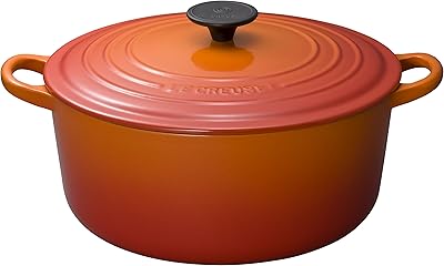 Four français rond émaillé couleur : flamme taille 725 qt.