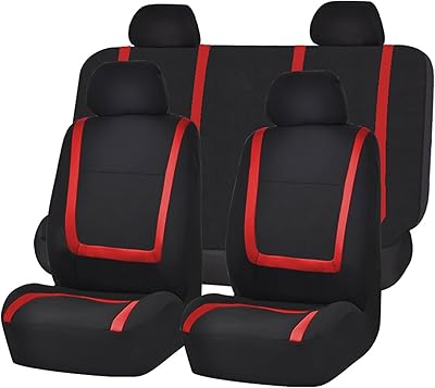 Housse de siège de voiture unique en tissu plat fh group fb032red114