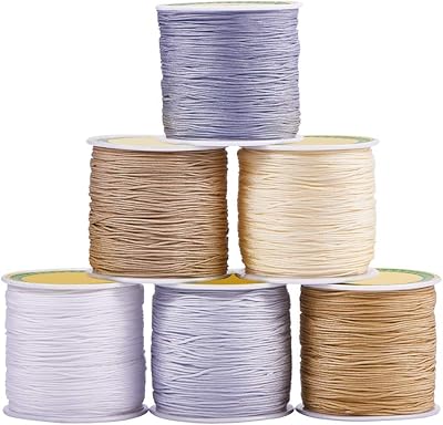 6 rouleaux de fil à perles en nylon pandahall elite 100 mètres/rouleau 0,8