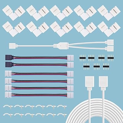 Kit de connecteurs de bande led 5050 à 4 broches, connecteur led rvb