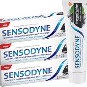 DENTIFRICE SENSODYNE POUR DENTS SENSIBLES, BLANC NATUREL AU CHARBON DÉRIVÉ DE NOIX