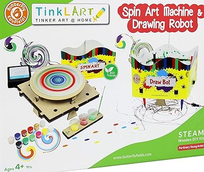 Robot de dessin butterfly edfields 5-en-1 avec machine d'art rotative motorisée pour enfants